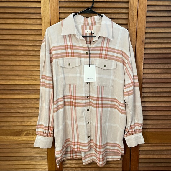 NWT Spell Basecamp Flannel in Musk size S - Picture 4 of 8